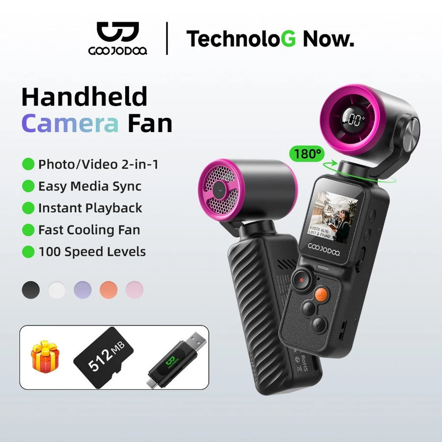 GOOJODOQ GFS025 Kamera Kipas 180° Adjustable 1.3-inch screen Mengambil foto dan video 100 Gear Wind High-speed Turbo kipas angin | 004