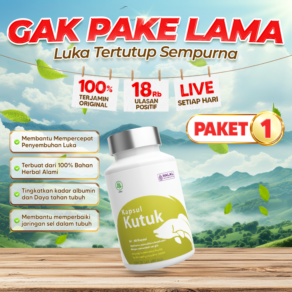Official Seller Kapsul Kutuk - Solusi Luka Pasca Operasi Caesar Ekstrak Pil Gabus Albumin Obat Luka Bakar Koreng obt cina 60 Kapsul