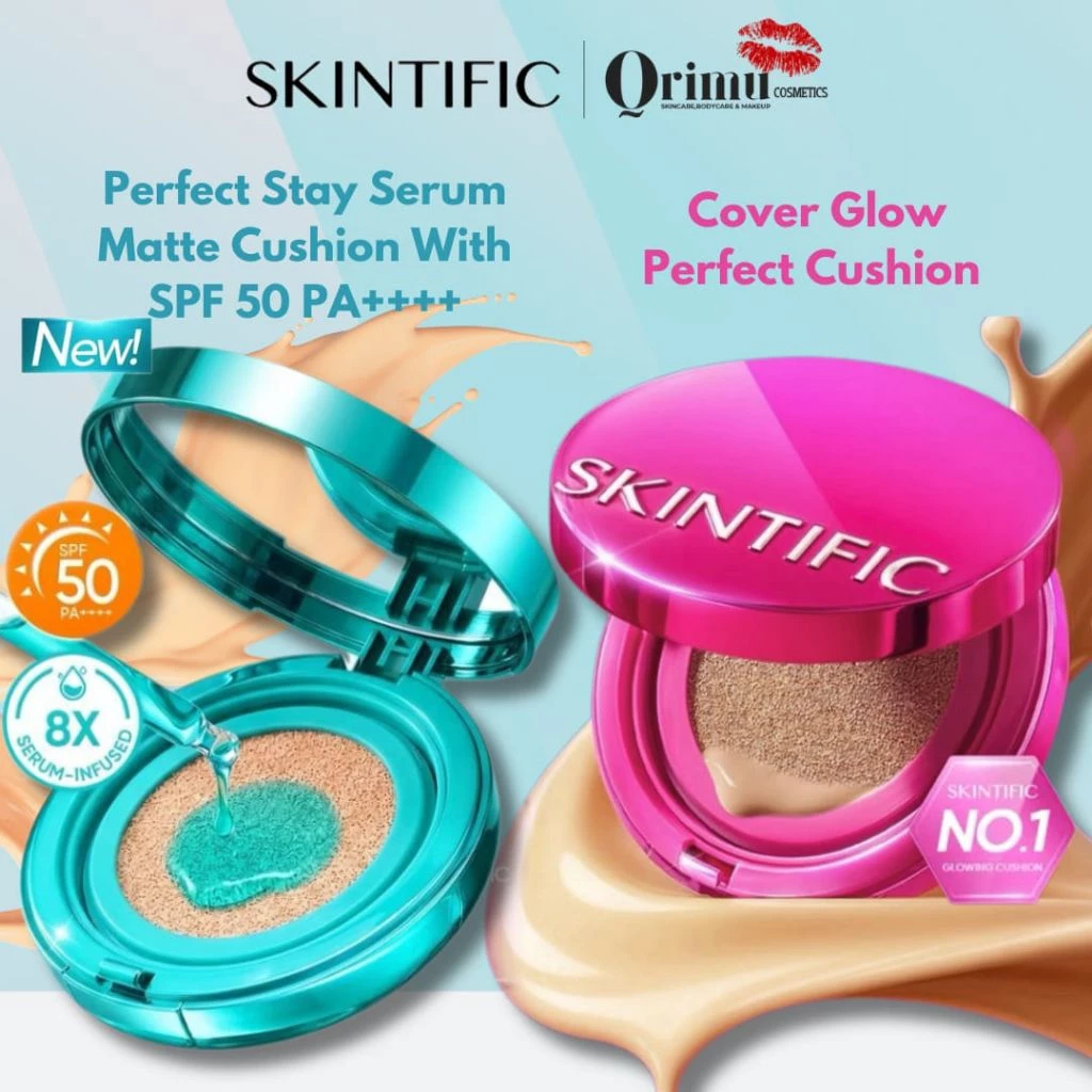SKINTIFIC- Cover Glow Perfect Cushion | Perfect Stay Serum Matte Cushion Foundation spf 50 PA++++