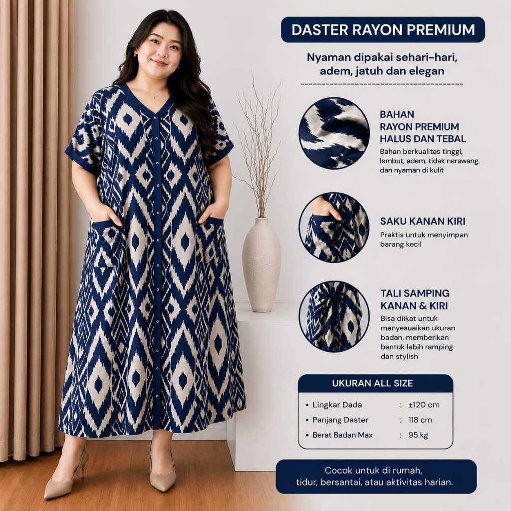 Daster Piyama Jumbo Busui Premium Nyaman Bumil Busui Frendly Terbaru