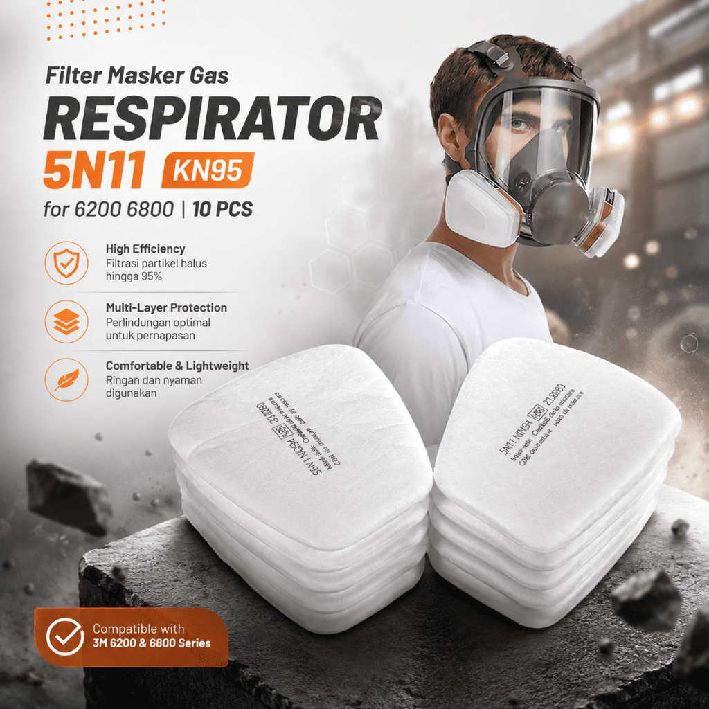 Jual [PACK] Filter Masker Gas Respirator Cotton 5N11 KN95 6200 Kapas ...