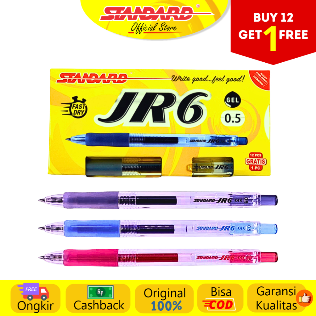 Standard - Pulpen JR6 0.5 ( Alat Tulis / Pen / Ballpoint / Pena )