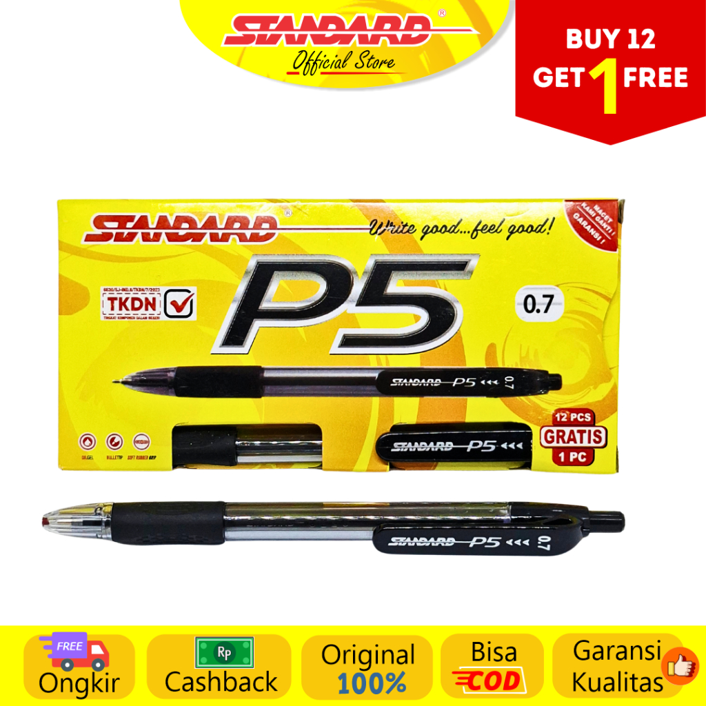 Standard - Pulpen P5 0.7 ( Alat Tulis / Pen / Ballpoint / Pena ) (2)