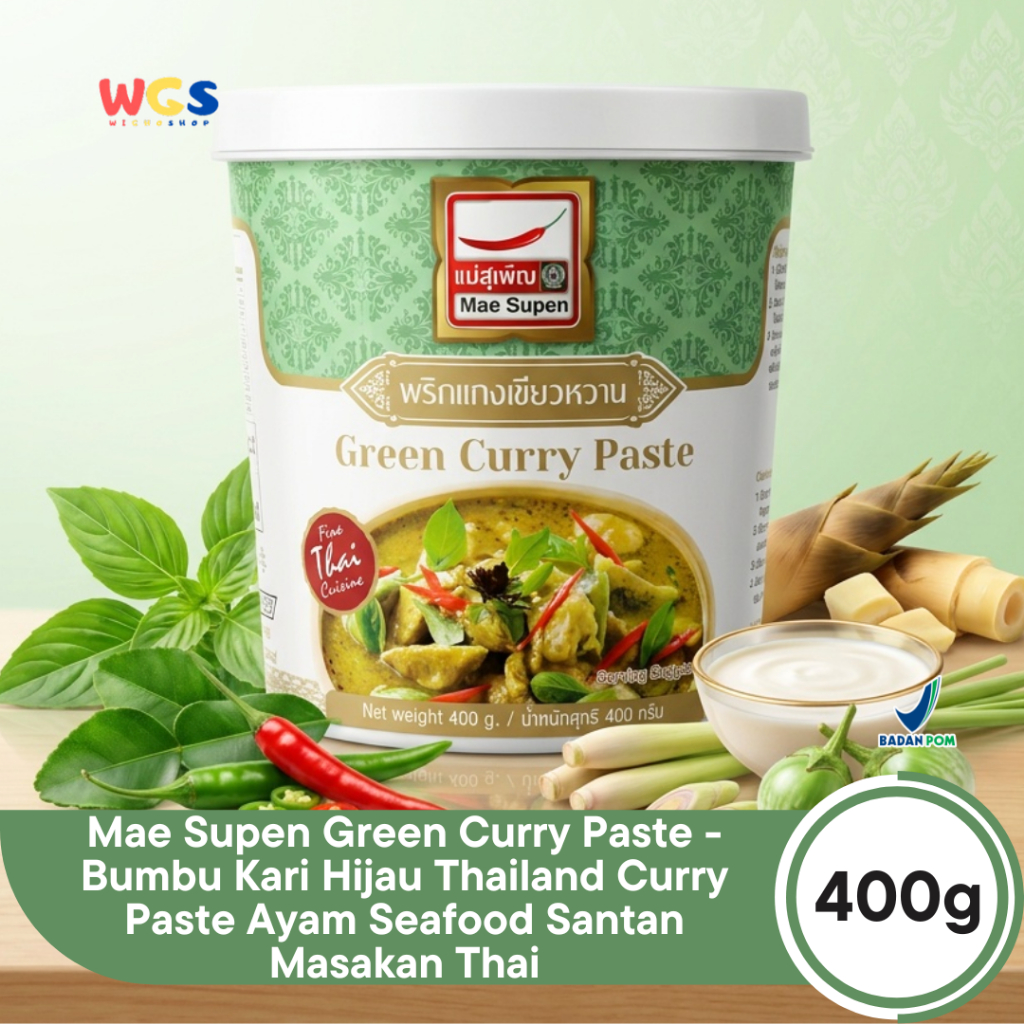 Jual Mae Supen Green Curry Paste 400g - Bumbu Kari Hijau Thailand Curry ...