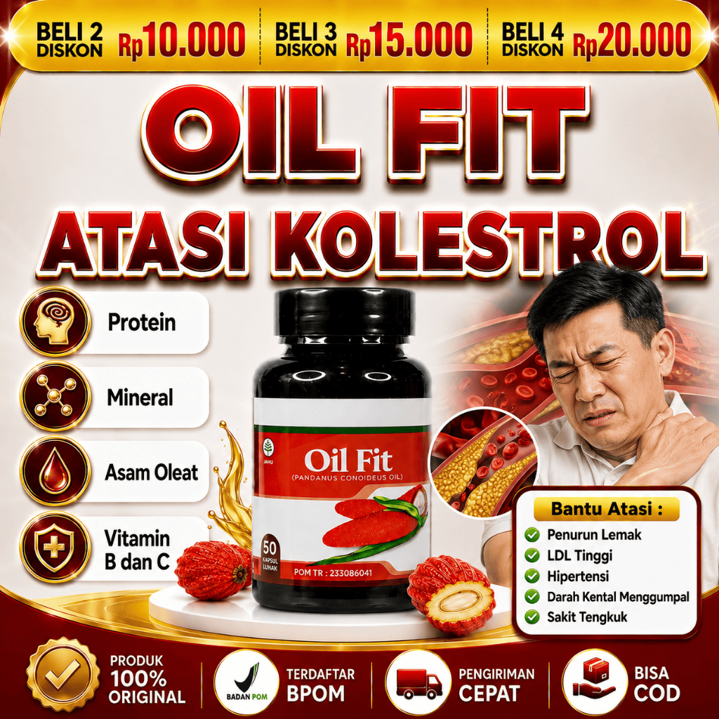 OIL FIT Obat Penurun Kolesterol Lemak / LDL Tinggi Hipertensi Darah Kental Menggumpal Sakit Tengkuk