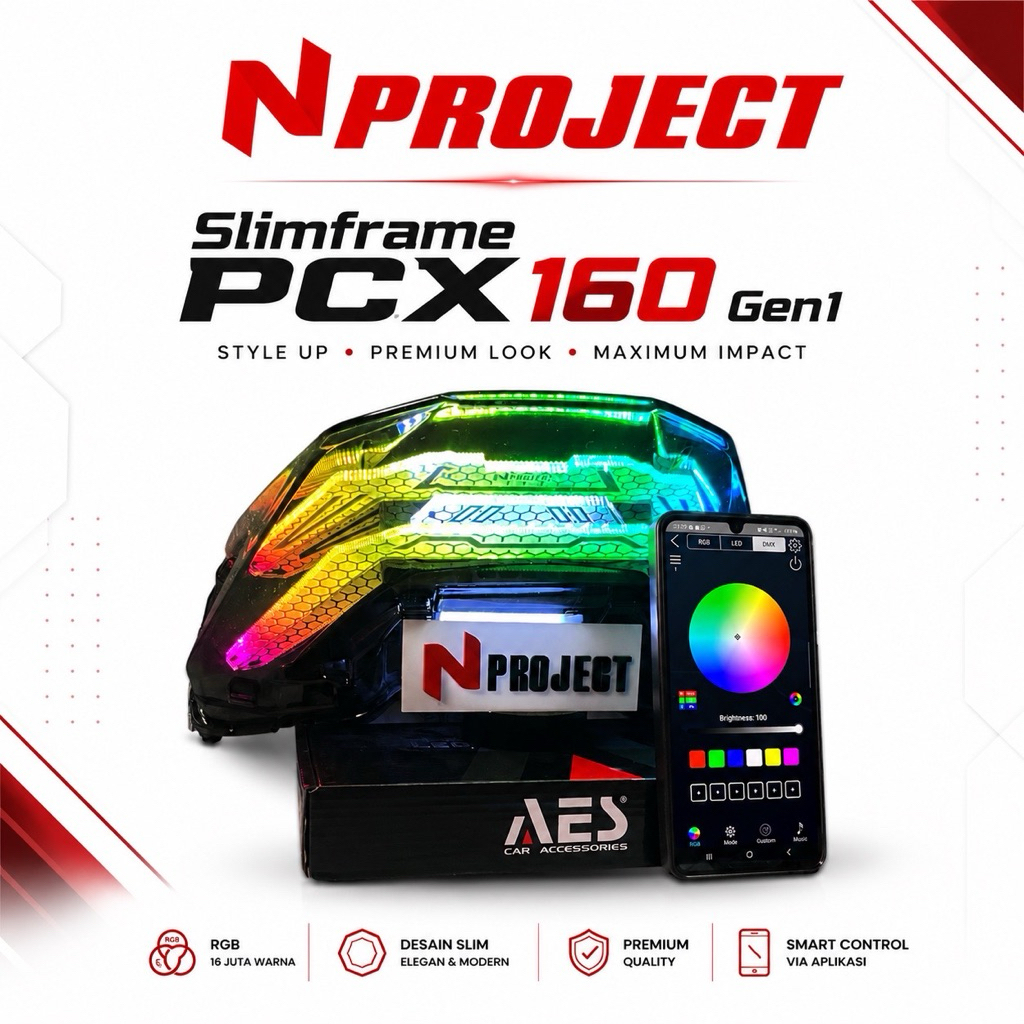 Jual Stoplamp Slimframe dan Lazy PCX 160 RGB 210 Mode | Shopee Indonesia