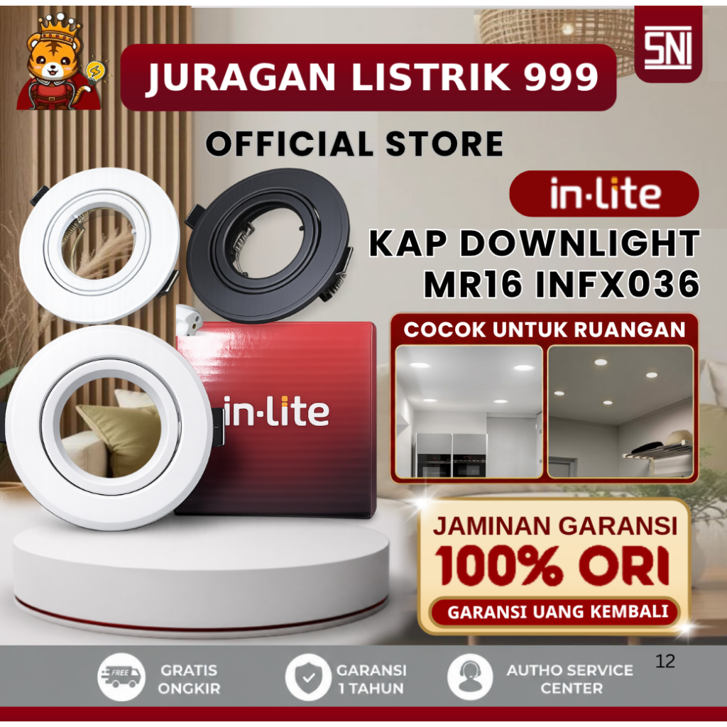 Jual InLite Kap Lampu Rumah Halogen MR16 Rumah Spotlight INFX036 ...