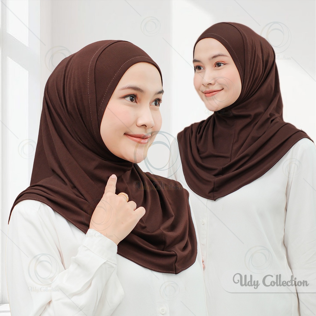 UDY - Hijab Bergo Instan Karet Dagu Hijab Sport Padel Rayon Cooltech