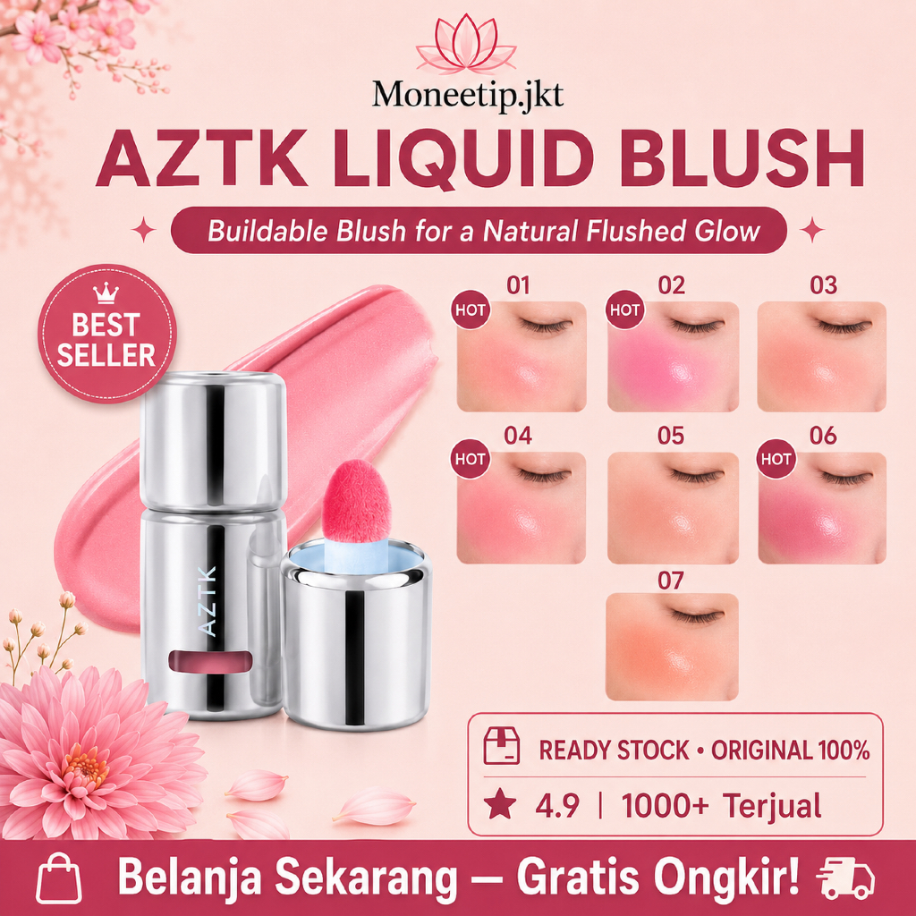 Jual AZTK Jello Color Liquid Blush 5ml 7 Shades Liquid Blush On Cair ...