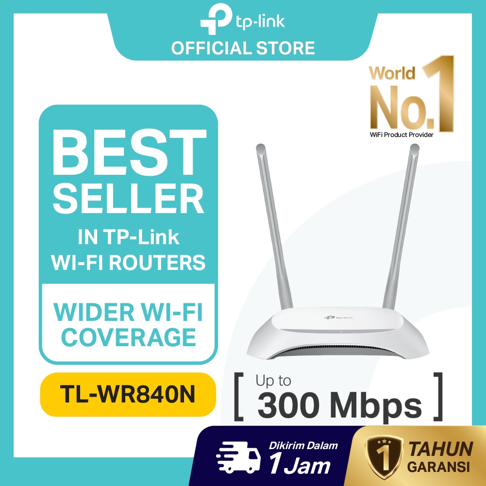 TP-Link | TL-WR840N | Router WiFi | 300Mbps | Router TP-Link | Wireless N | Router Rumah | Internet Cepat | WiFi Router | Mode Repeater | Extender | WISP | Original | Garansi Resmi | Ready Stock | Baru | Promo | Murah  WR820N WR844N