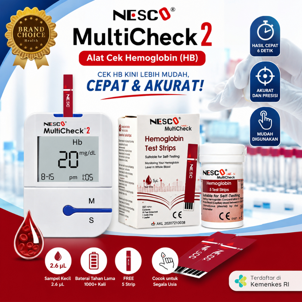Jual Alat Cek HB NESCO Multicheck2 NW-01 Kit (Alat Cek Kadar Hemoglobin ...