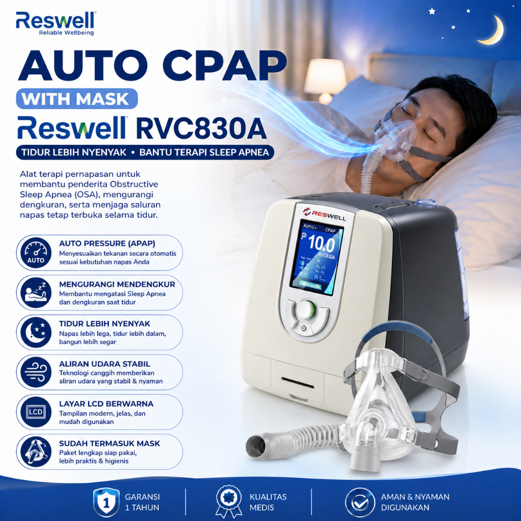 Jual CPAP Auto Reswell RVC830A APAP CPAP Alat Terapi Sleep Apnea Dengan ...