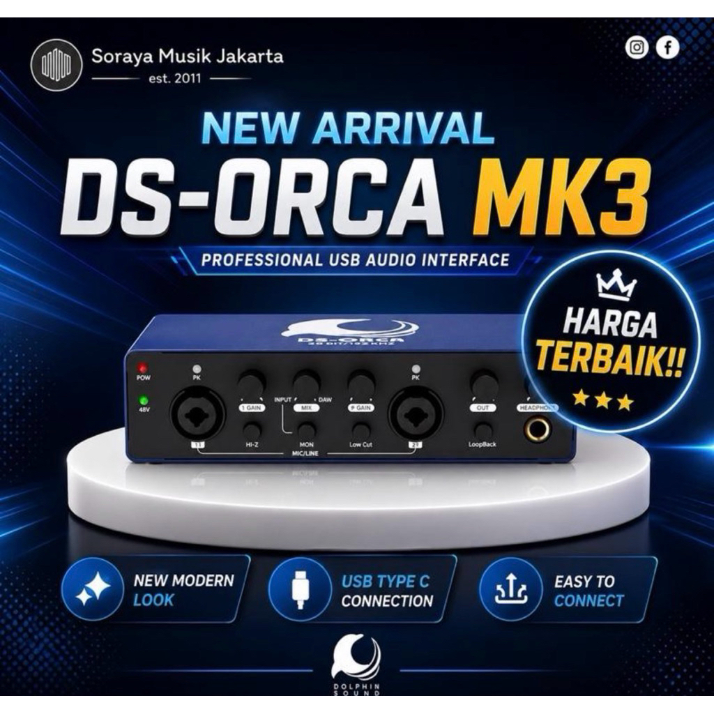 Jual Dolphin DS-ORCA MK3 Sound Card. Audio interface. USB-C. Garansi ...