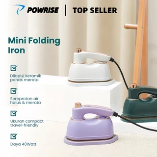 Powrise Setrika Mini Portable Genggam Lipat Travel Hemat Listrik Praktis Anak Kos Setrika Baju Semprot Air
