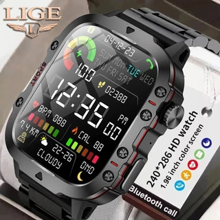 LIGE Jam Tangan Pintar 3ATM 1.96 Inci Bluetooth