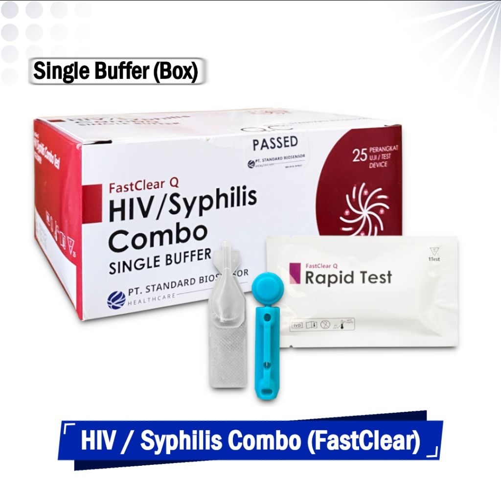 Jual FastClear Q Rapid Test HIV Syphilis Combo Single Buffer Box isi 25 ...