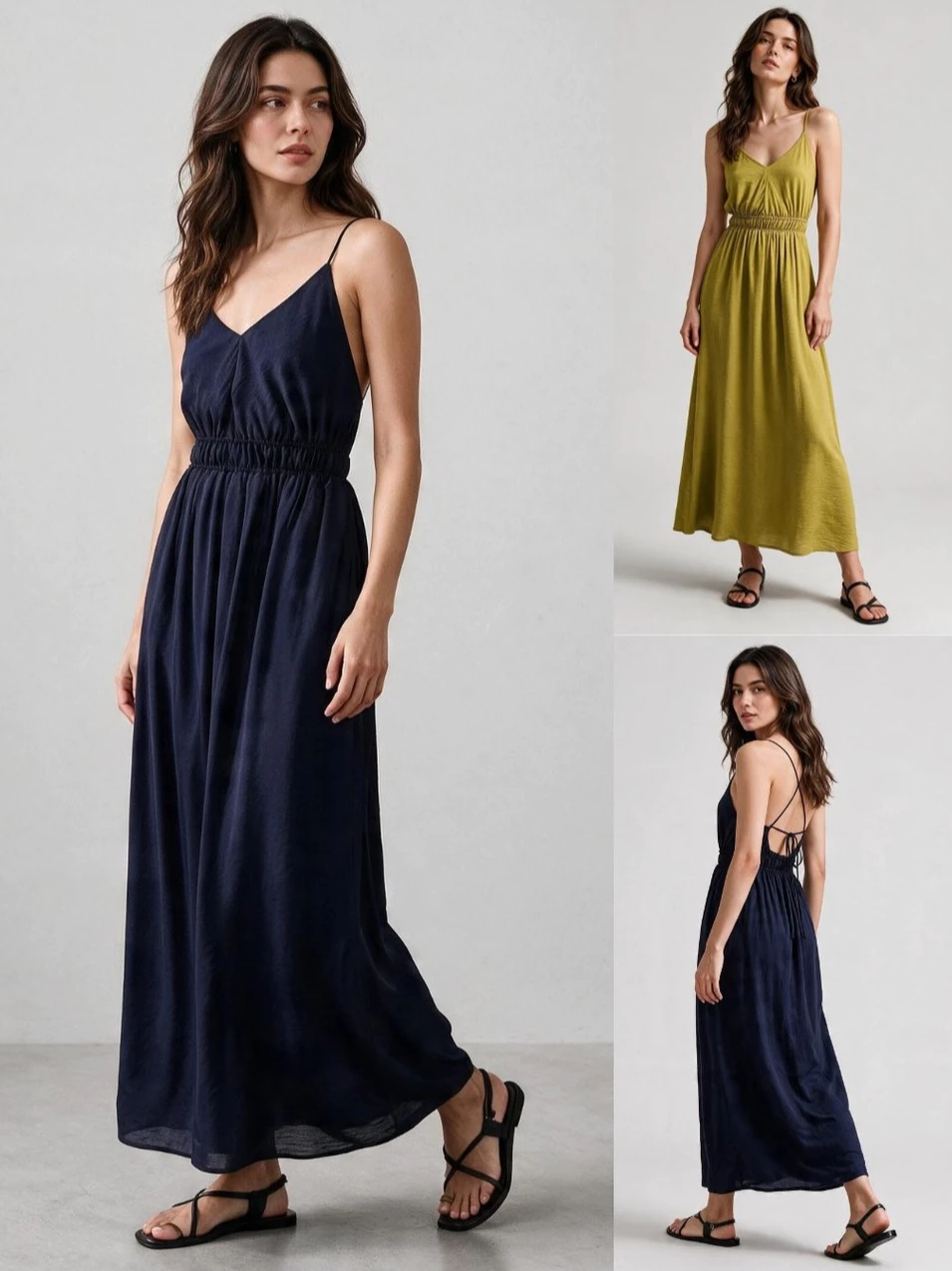 Dress Maxi Seksih BR Open-Back Tie Maxi Dress - 2870