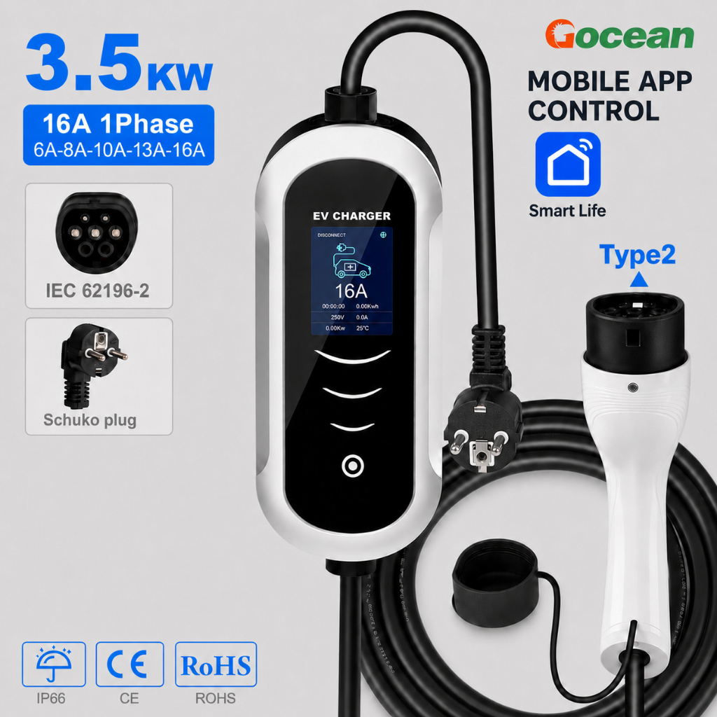 Jual Portable Charger EV/Charger Gocean Mobil Listrik 3.5kWh 16A 1Fasa ...