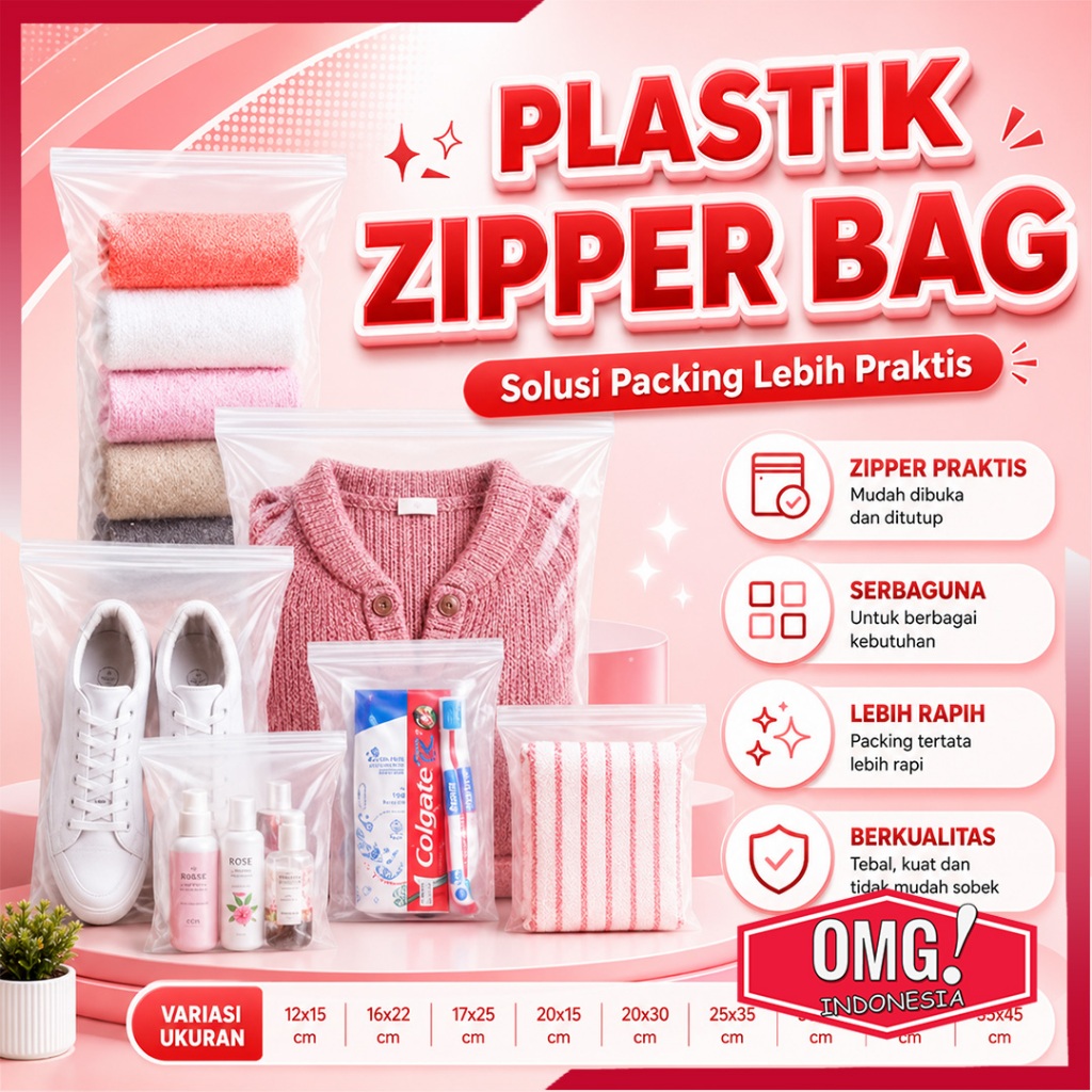 Jual Plastik Klip Zipper Lock Bag 100 Pcs Transparan Bening Doff ...