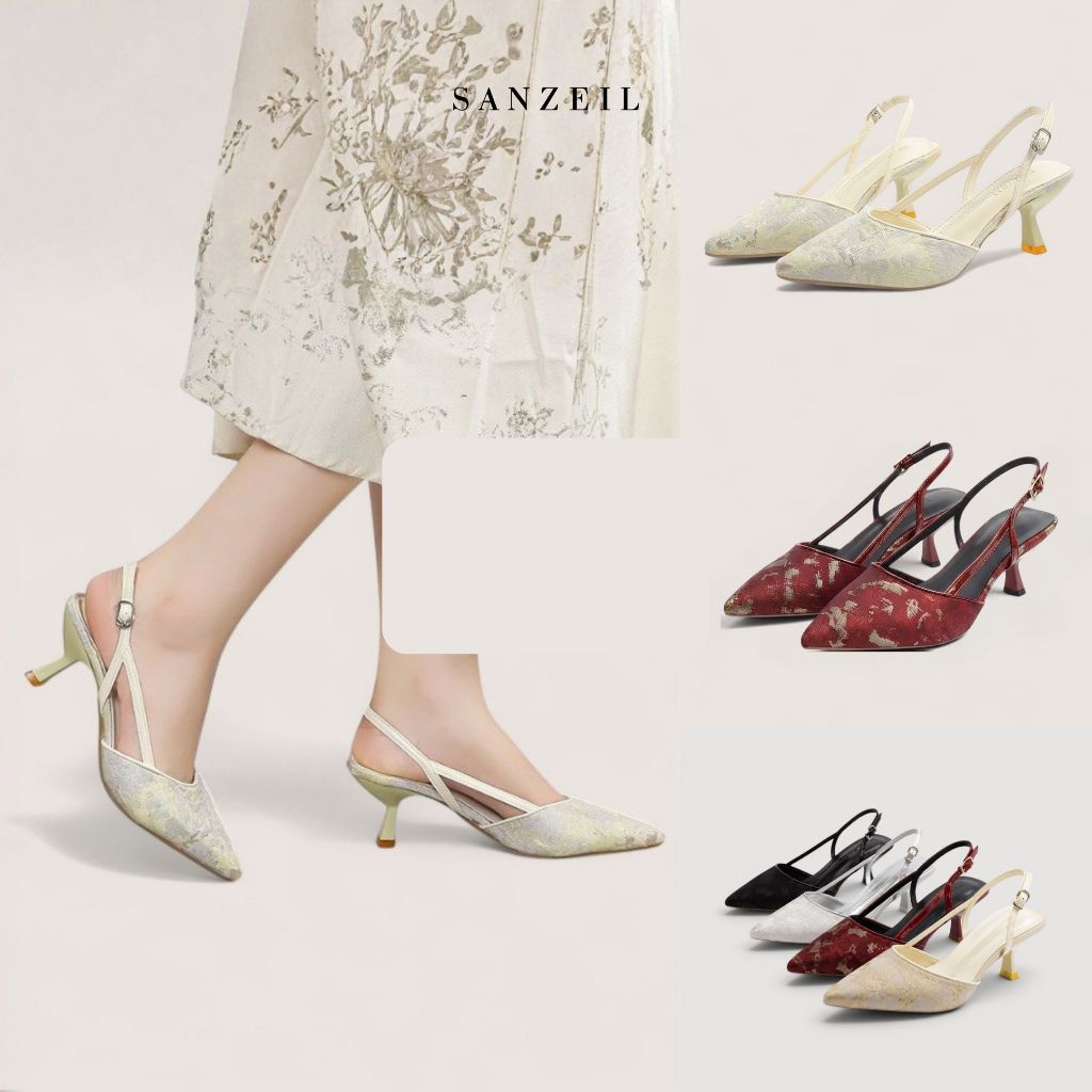 SANZEIL Arin Heels Wanita 3cm & 5cm Size 35-41 Sling Back 3779