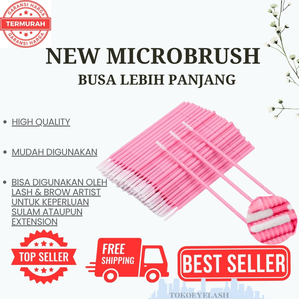 Jual MICROBRUSH NEW MODEL ISI LEBIH PANJANG EYELASH EXTENSION / MICRO ...