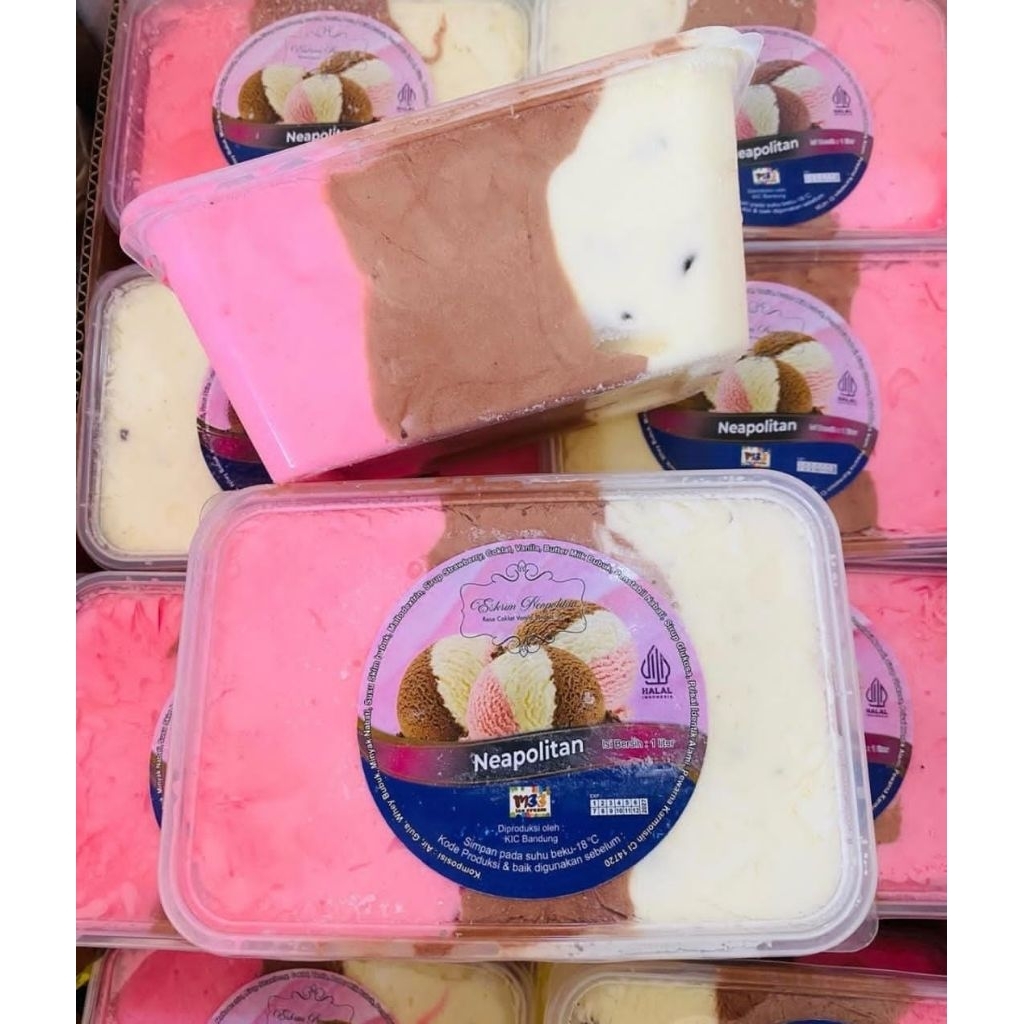 Jual Es cream neopolitan 1liter | Shopee Indonesia
