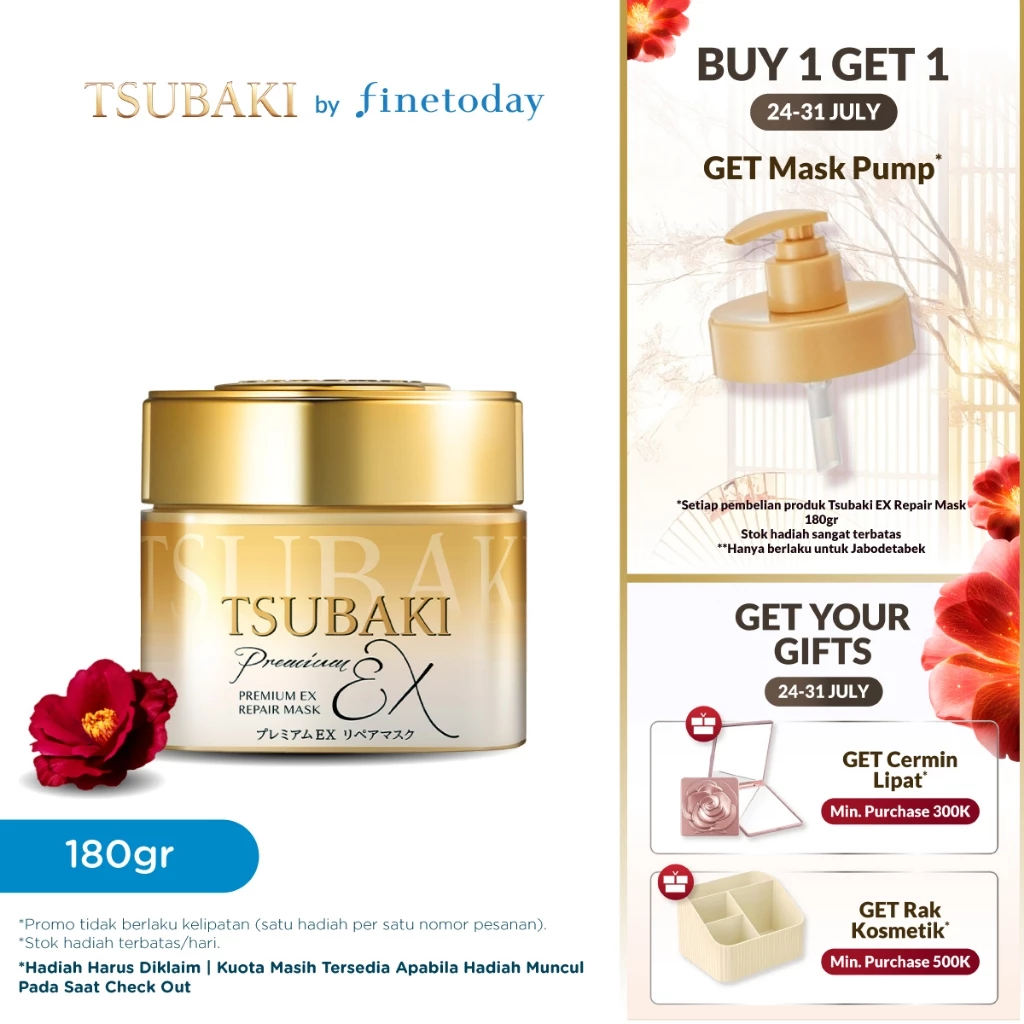 Pratinjau TSUBAKI Premium Ex Repair Mask 180gr [BUY 1 GET 1 MASK PUMP]