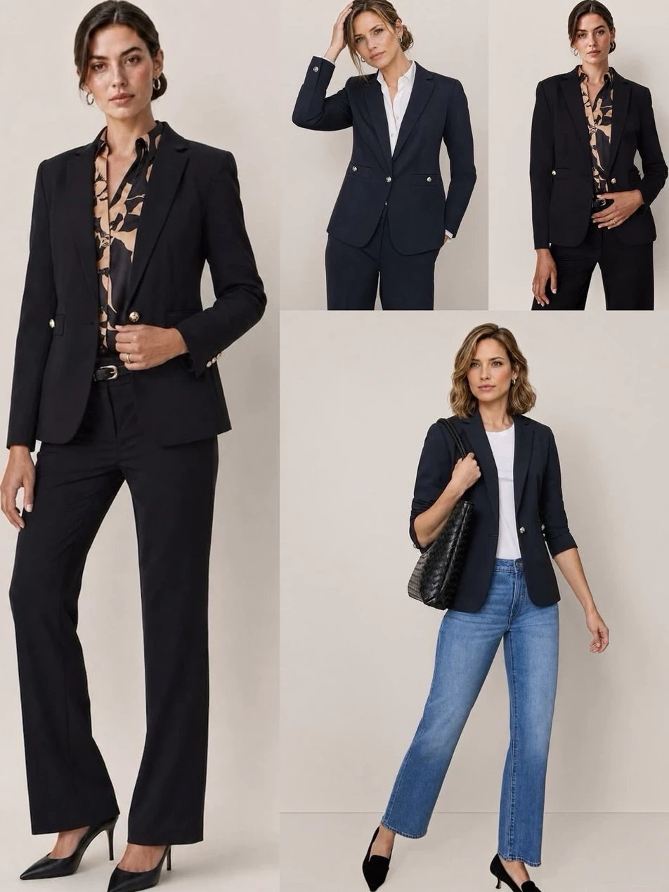Blazer Wanita AT Women's The Single Button Blazer in Ponte - 3042