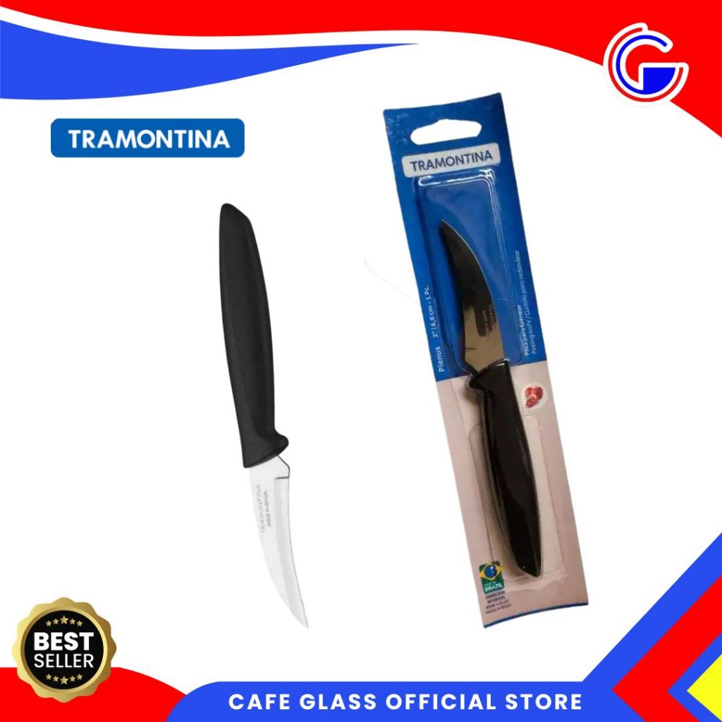 Pisau Tramontina-Pisau Buah Gagang Hitam-Pisau Buah 3 Plenus Black