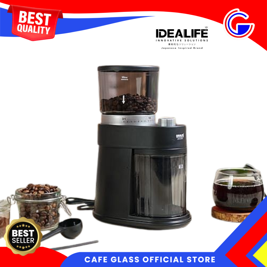 Coffee Grinder Idelaife 120 W- Penggiling Kopi Elektronik 31 Setting - Mesin Kopi Grinder Bubuk [peti]