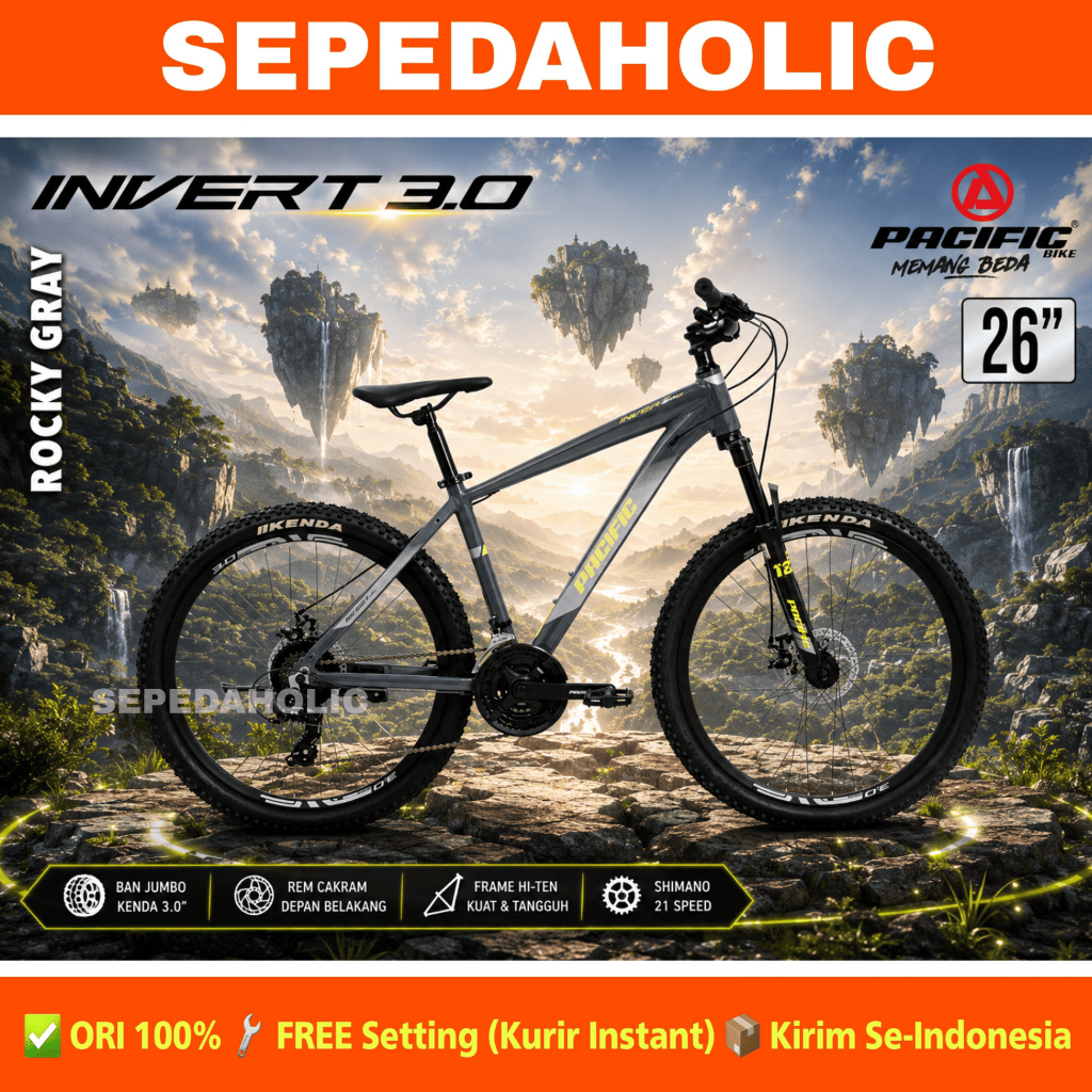 Jual Sepeda Gunung 26 27.5 Inch MTB PACIFIC INVERT 3.0 Alloy 3x7 Speed ...