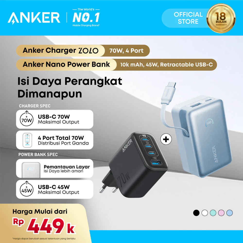 Anker Nano Powerbank and Adapter Set for Headphone iPhone