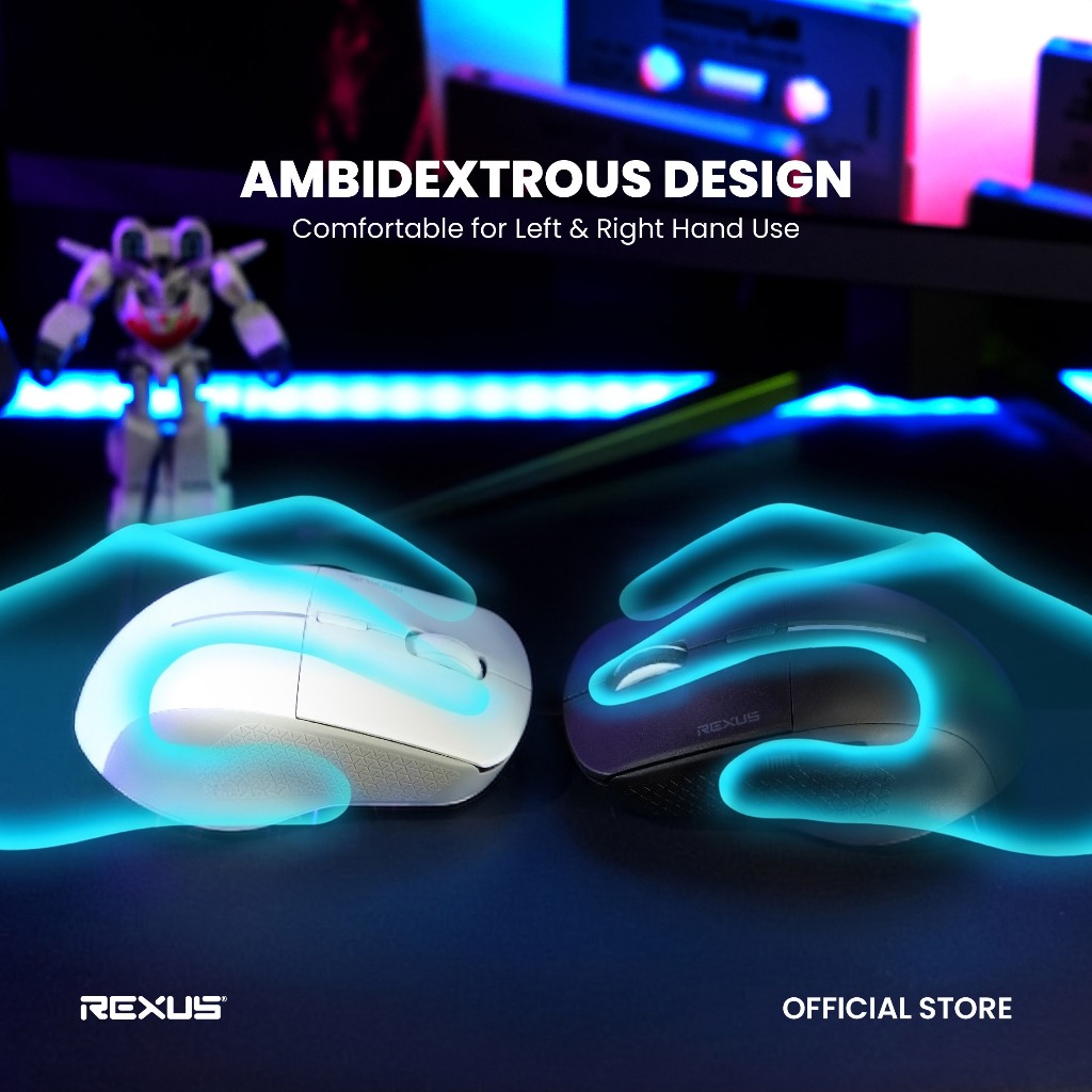Rexus S5 Aviator Mouse Gaming Wireless Bluetooth - Ambidextrous Design & Adjustable DPI (4)