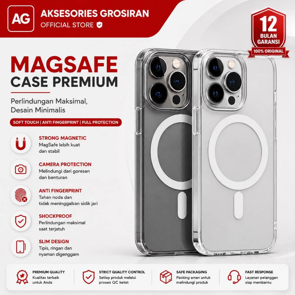 [ + PACK BOX ] Case Magsafe IPHONE 7 7+ 8 8+ SE 2 2020 X XS MAX XR 11 12 13 14 15 16 17 18 PRO MAX 14+ 15+ 16+ 17 AIR PLUS Magnetic Case Clear Hybrid Bumper Casing