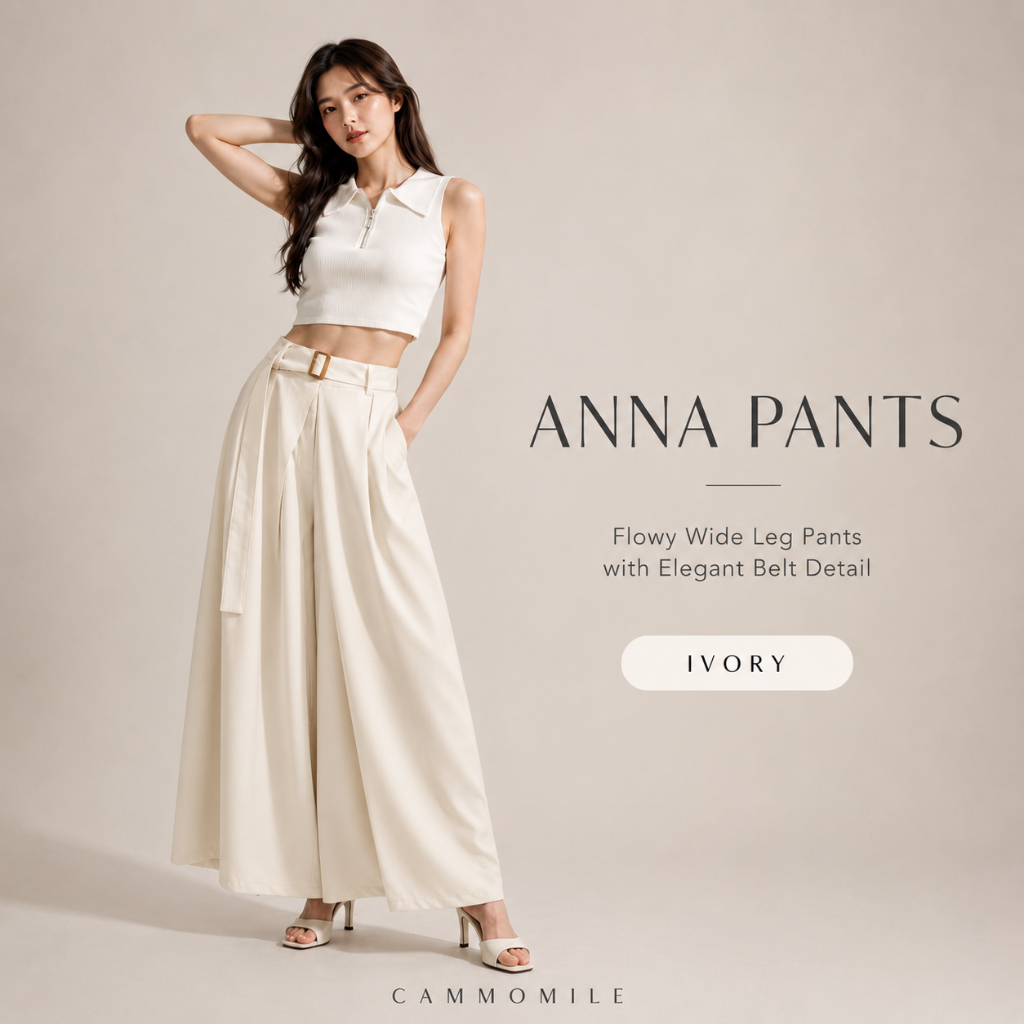 ANNA Dark Blue v1 2304098 celana kulot wanita gesper…