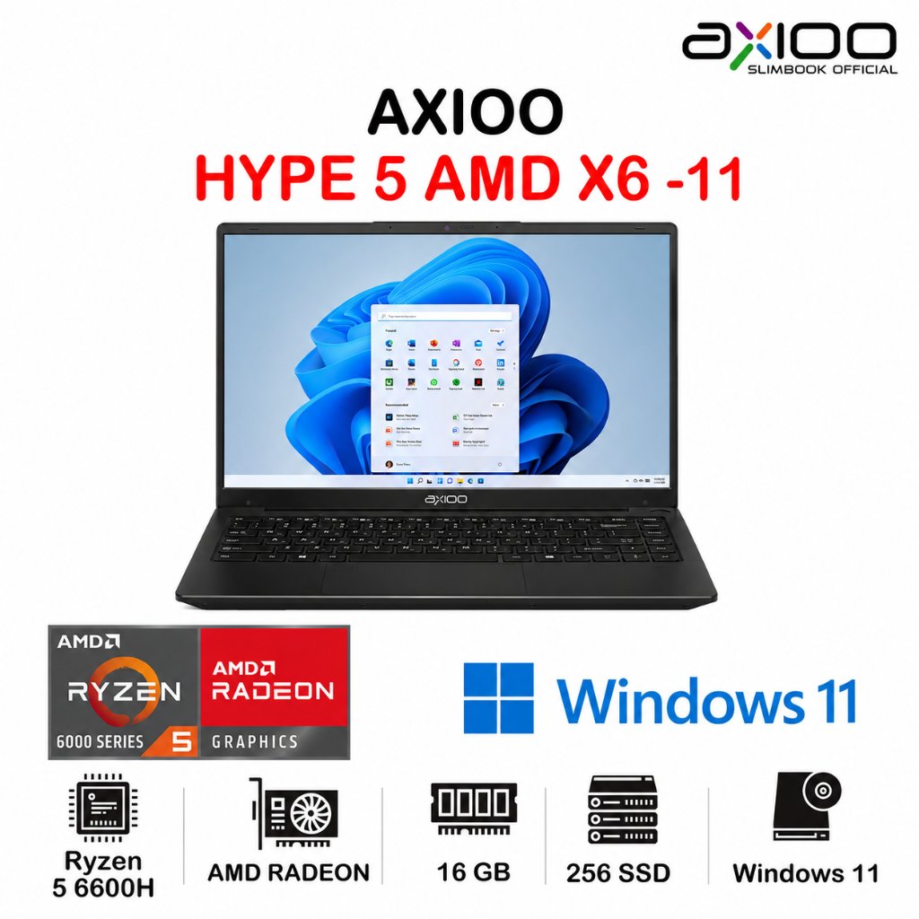 LAPTOP AXIOO HYPE 5 AMD X6-11 Ryzen 5 6600H 16GB 256GB Windows 11