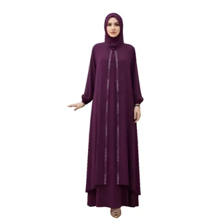 Sabyan Dress Terbaru 2026 Gamis Abaya Bahan Crinkle Airflow Premium Gade A Mix Payet Swarovski Mewah Elegan Manis