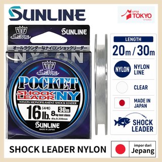 Senar Pancing Sunline SaltiMate Pocket Shock Leader NY NYLON 20m 30m Original Made in Japan