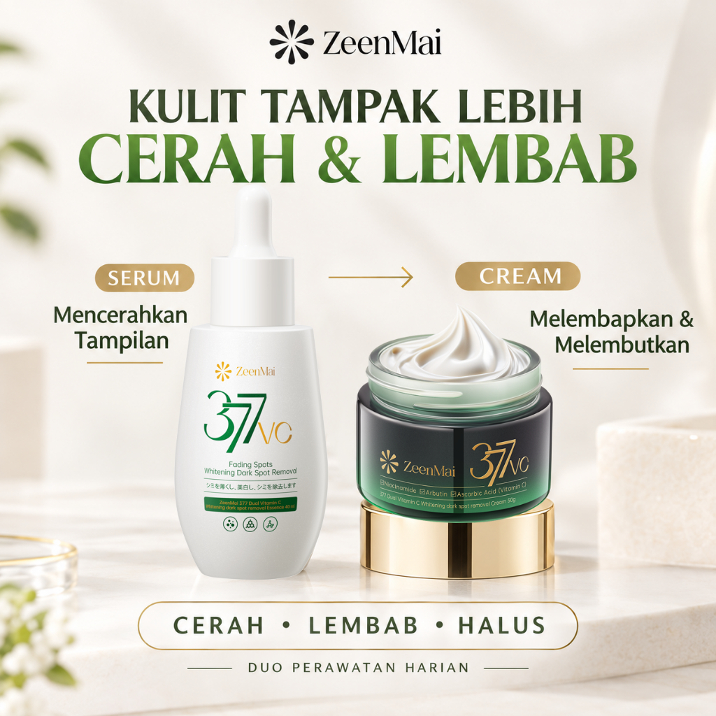 luxury ianys 377 Brightening Duo Serum dan Cream Vitamin C Niacinamide Hydrating Skincare untuk Kulit Tampak Cerah dan Lembap