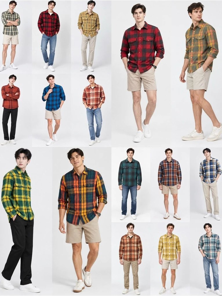 Kemeja Lengan Panjang Cowo LLB Men's Signature Heritage Cotton Flannel Button-up Shirt - 3229