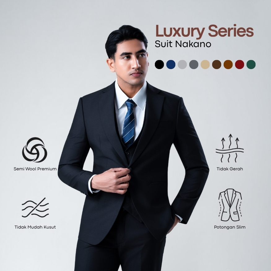 NAKANO Setelan Jas & Celana Formal Pria Slim Fit foto 3