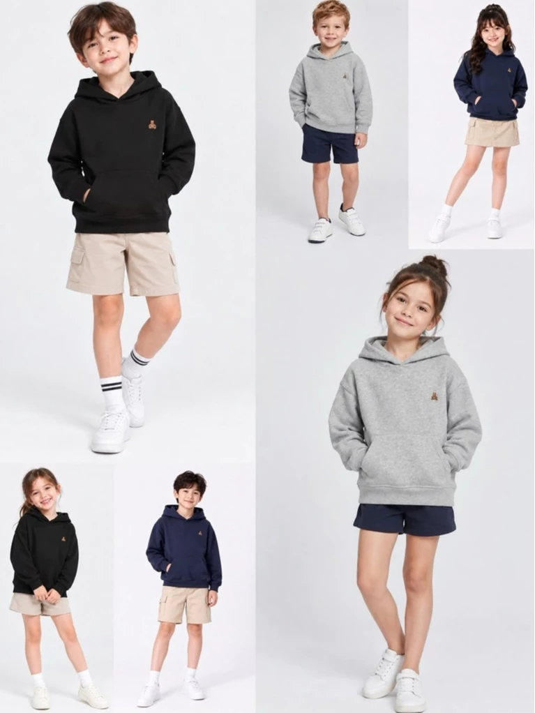 Sweater Hoodie Anak Cewe Cowo GP Kids Fleece Relaxed Hoodie - 2890