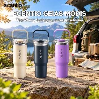 ecentio Tumbler Stainless 304 Botol Minum Besar 900ML Tumblr Tahan Panas Dingin 24 jam Termos es hadiah sedotan Tumbler Aesthetic Tempat Air Minum Tahan Panas Dan Dingin Mug Portable Bpa Free