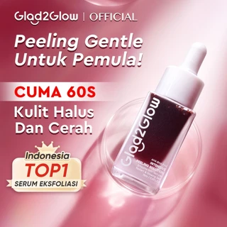 Glad2Glow Peeling Solution Serum Eksfoliasi Wajah 60 detik Menghaluskan Kulit AHA BHA PHA serum wajah glowing pelembab mencerahkan peeling exfoliating serum g2glow official store