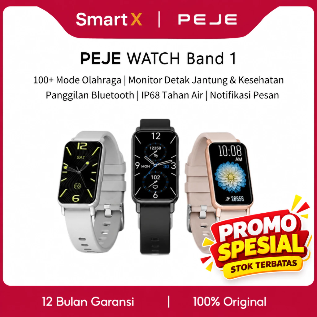 PEJE Band1 Smartwatch IP68 100+ Mode Olahraga