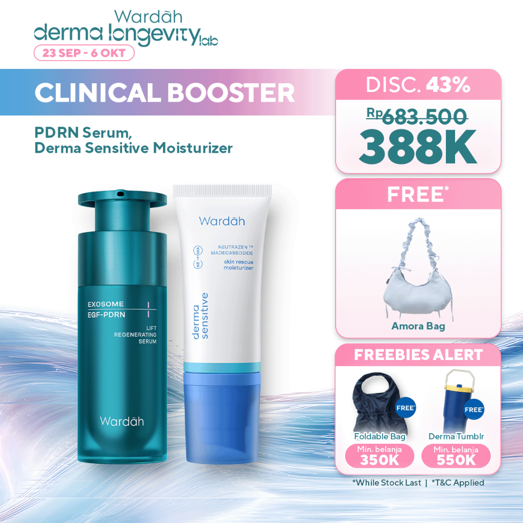 WARDAH Serum Clinical Series - PDRN, Retinal, & Microneedle Serum Mencerahkan Wajah, Brightening, Hydrating, Anti Aging, Glowing, Melembabkan, Smooth, Serum 30ML Skincare Untuk Semua Jenis Kulit, Repair Skin Barrier & Smooth Texture, Day & Night Skincare