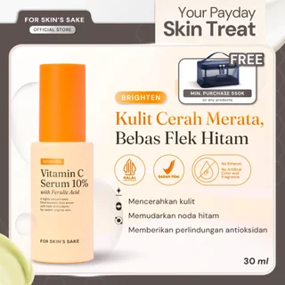 For Skin's Sake FSS Vitamin C Serum Mencerahkan Kulit Memudarkan Bekas Jerawat with Triple Antioxidants Vitamin C + Ferulic Acid + Vitamin E