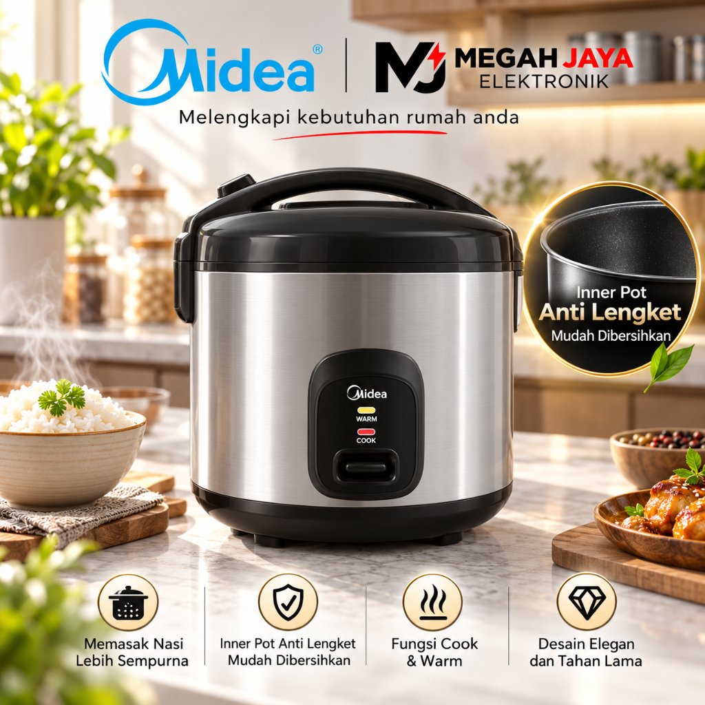 [COD READY] MIDEA RICE COOKER / MAGIC COM 3 IN 1 ANTI LENGKET MB-YJ5030ID / MBYJ5030ID (1,8 LITER) GARANSI RESMI