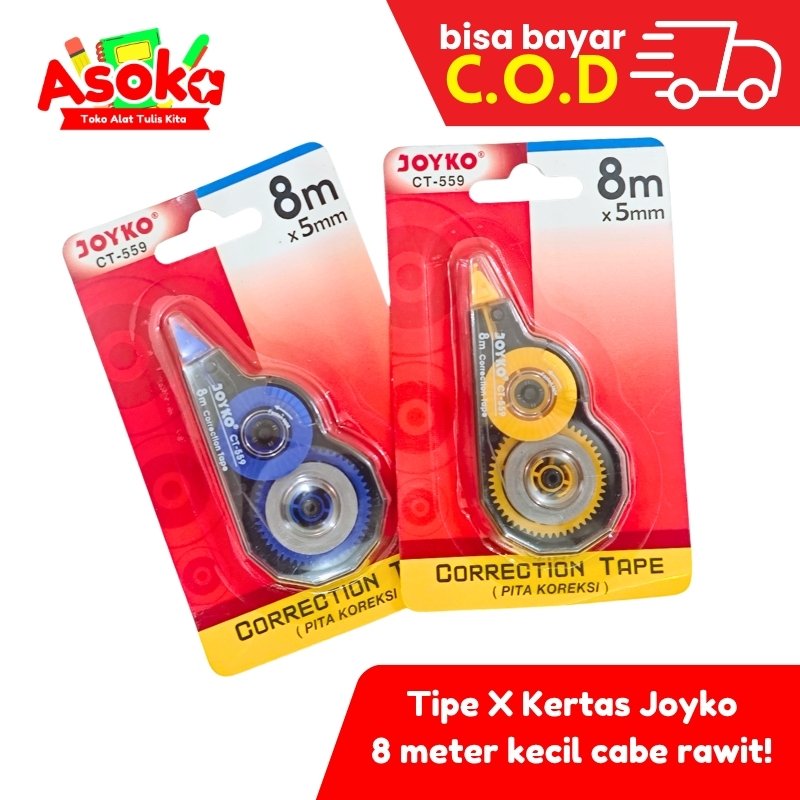 Jual Pita Koreksi Joyko CT-559 Kertas 8M x 5mm Mudah Ditulis Ulang ...