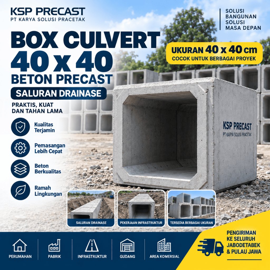 Jual Box Culvert Beton Precast 40x40x100 cm KSP Precast | Shopee Indonesia